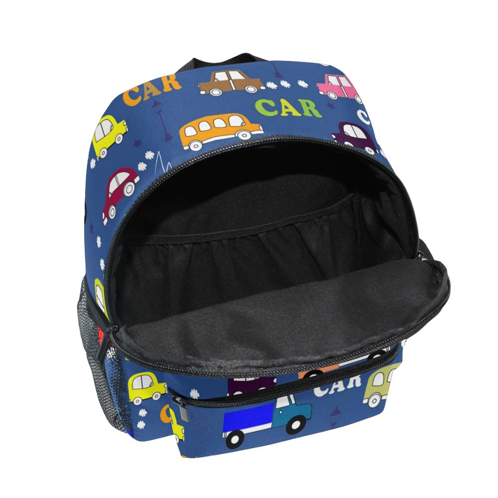 ALAZA School bag for kids Kindergarten Preschool Bag boy Small Children Suitable for 3-8 years old blue Backpack car Cartoon bag