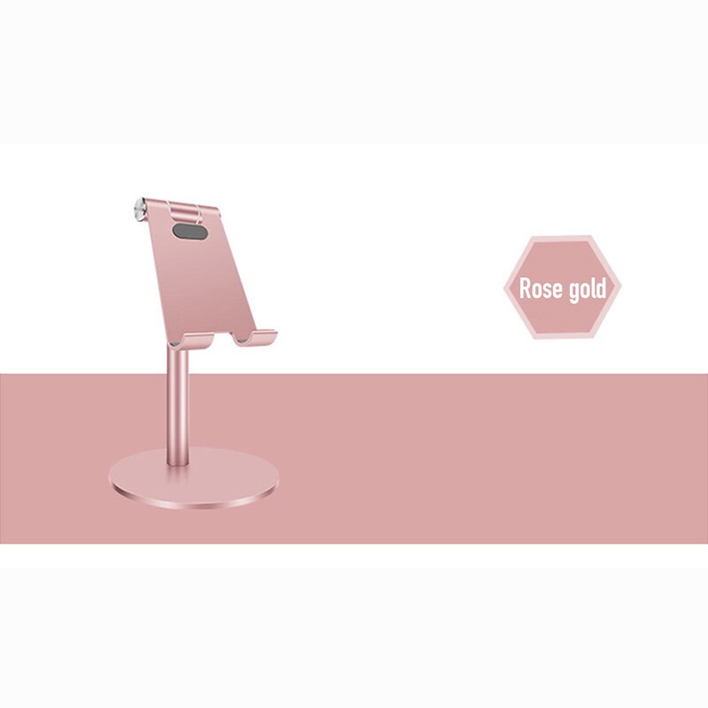 Justerbar bordholder til tablet iphone aluminium metal tablet holder til ipad pro mini samsung uchwyt na tablet: Teleskop-rosa guld