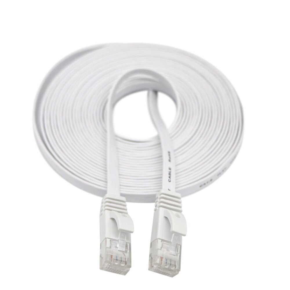 Cavo Ethernet Cat6 Lan Cavo UTP RJ 45 Cavo di Rete 1m/2m/3m/5m di Cavo Piatto UTP Patch Cord per il Computer Portatile Cavo di Rete Router 20j3: White / 1m