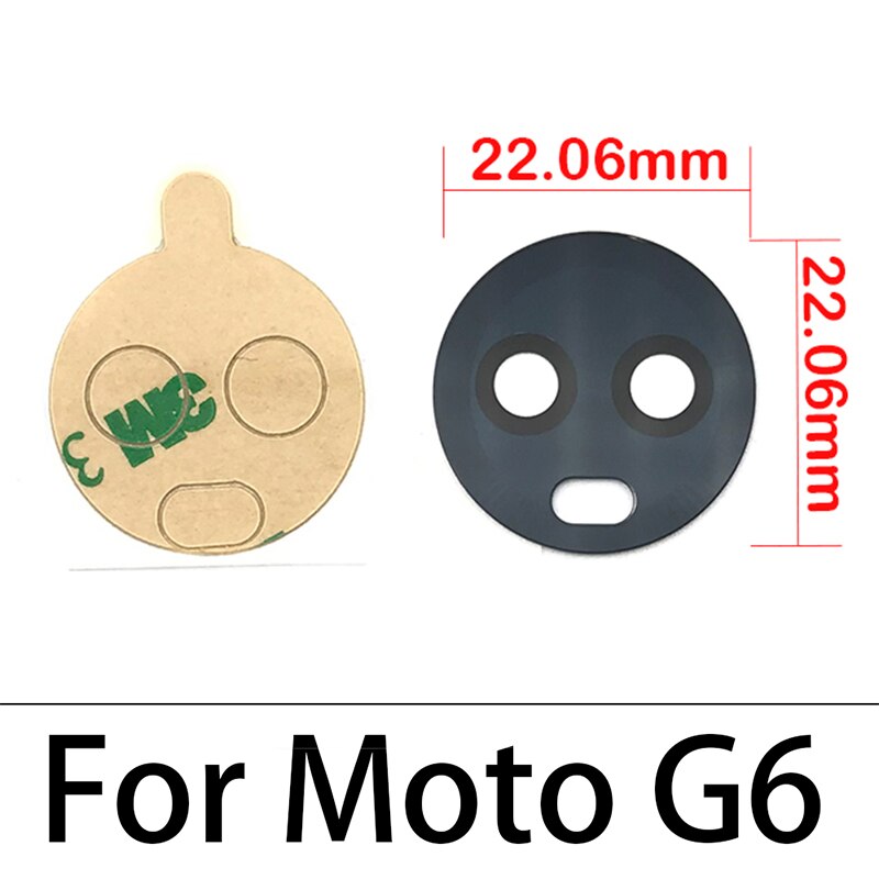 2 Pcs/Lot ,For Motorola Moto G9 Plus X4 G8 Play G6 G5 G5s G8 Plus Z2 Force Play G7 Power Back Rear Camera Glass Lens + Adhesive: G6 Black