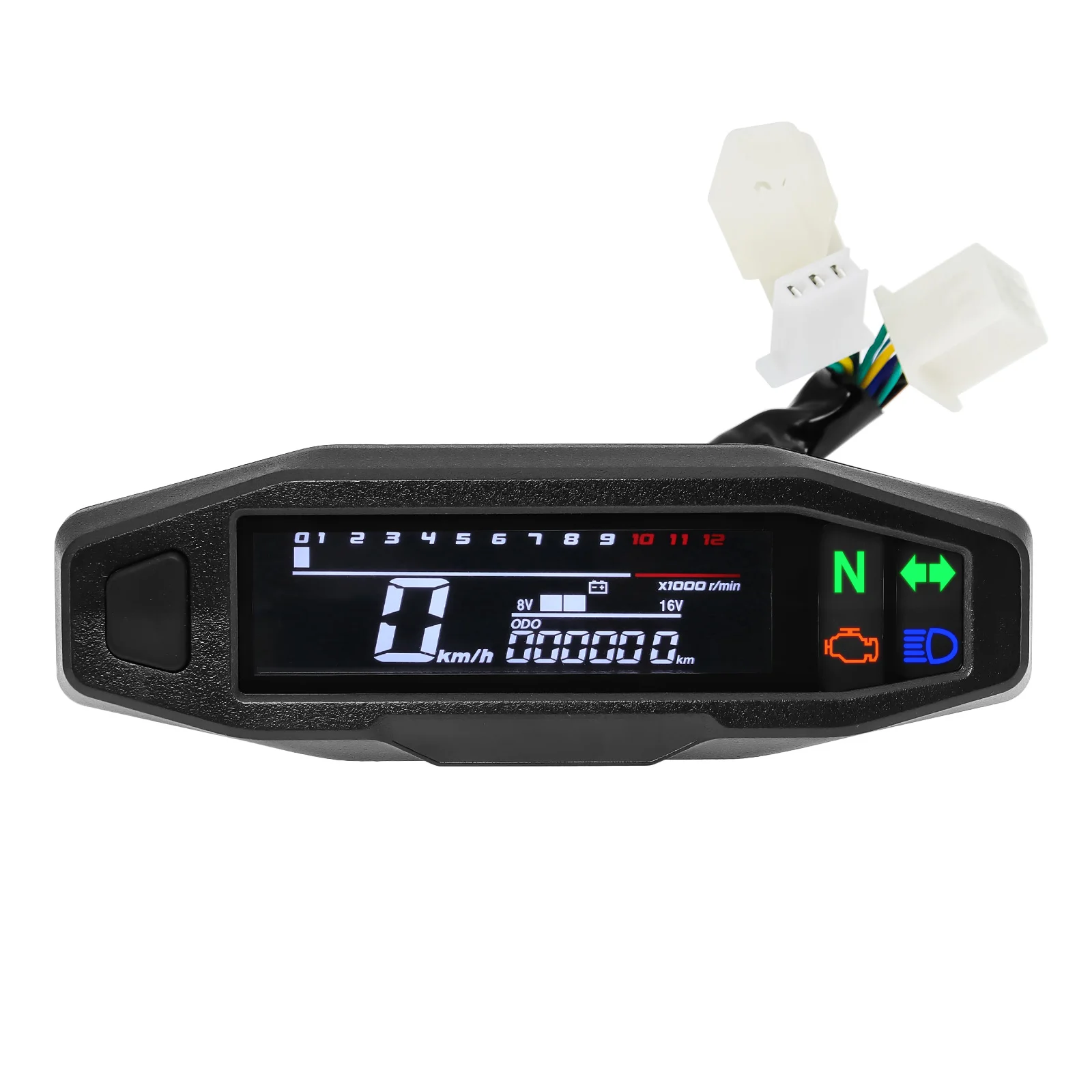 Een Universele Moto Rpm Toerenteller Snelheidsmeter Speed Gauge Tacho Meter Digitale Kilometerteller Instrument Sensor Set Voor Motorfiets