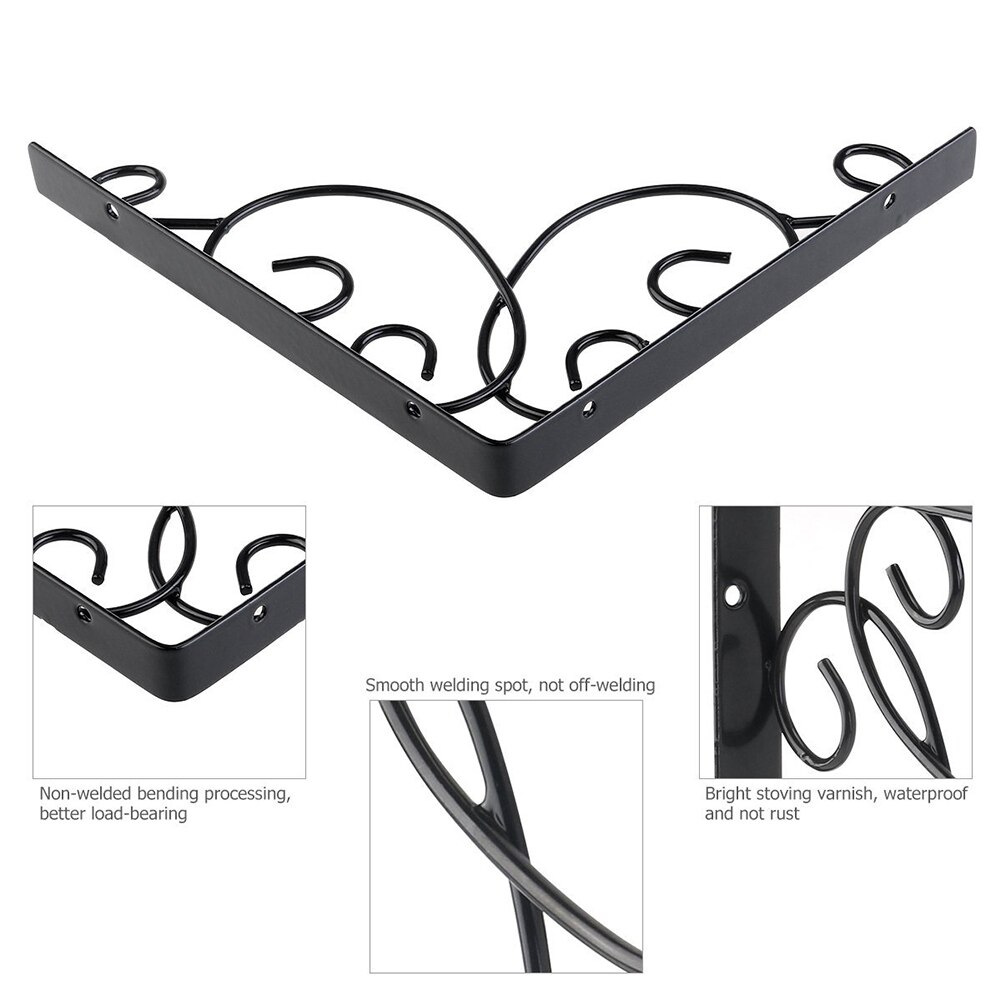 4pcs Corner Brace Carved Scroll Home Decor Wall Mounted Floral L Shape Living Room Antique Triangle Support Shelf Bracket Metal