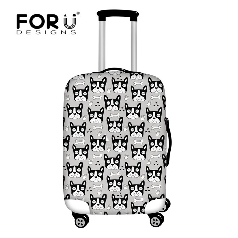 Luggage Cover - French Bulldog Print - Elastic, Waterproof, Dust-proof - For 18-30 Inch Suitcases