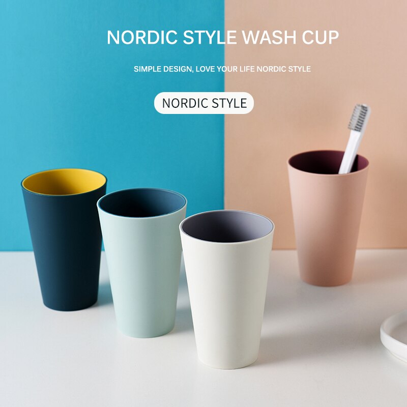 Bathroom Accessories Water Cup Gargle Toothbrush Plastic Simple Two Color Glass Couple Brushing Washing Mouth Tumblers