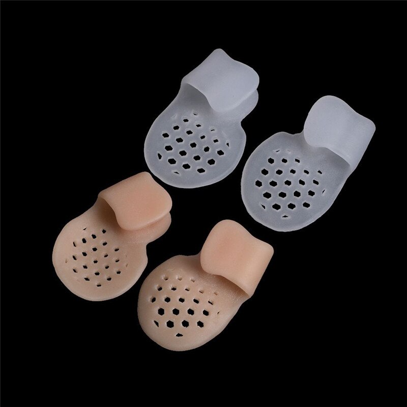 2 stk myk silikon lilletå tommel gjenbrukbar daglig bruk tåskillere spacer unisex pustende hallux valgus tærskillere