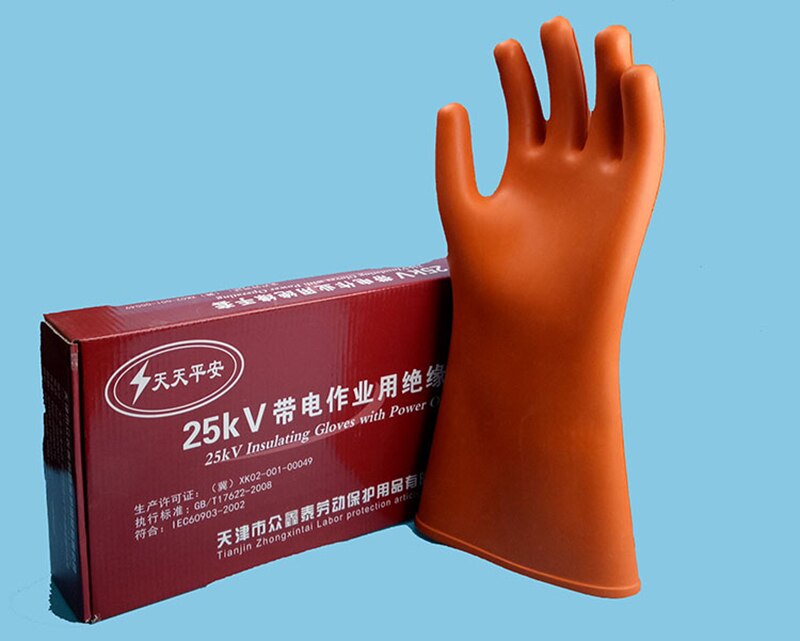 Les nouveaux gants isolants 25KV en caoutchouc naturel 10000/20000V gants isolés pour électricien gants de sécurité de prévention des fuites
