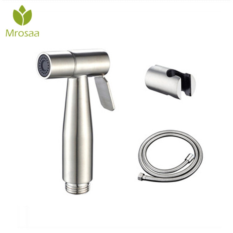 Bärbar blöja bidé handhållen toalett bidé spruta rostfritt stål badrum hand bidé dusch hand spray huvud själv städning
