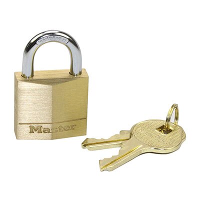 Master Lock Massief Messing Hangslot Outdoor Indoor Waterdichte Keyed Lock voor Rugzakken, Aktetassen, Tackle dozen, kluisjes sloten: 130