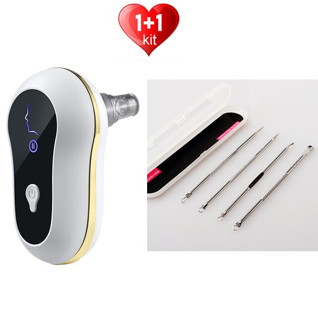 Draagbare mee-eter acne machine diepe gezichtsreiniging acne acne vacuüm zuig acne acne schone huidverzorging schoonheidsmachine: Wit 2