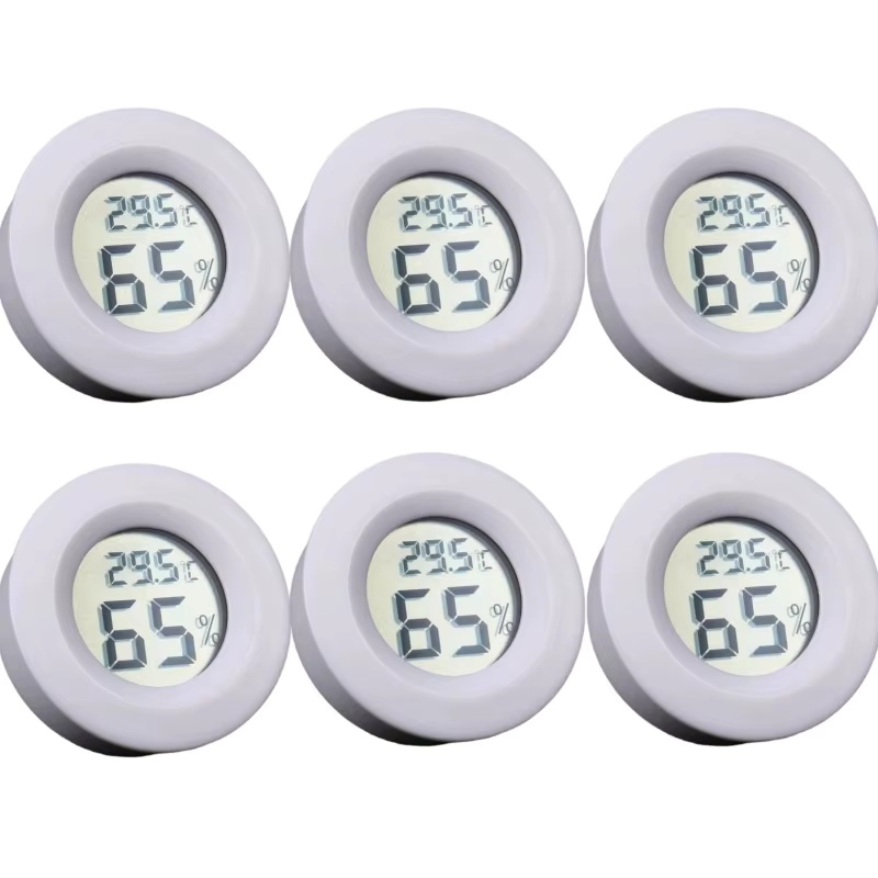 1~10pcs Mini Hygrometer Thermometer Fahrenheit or Celsius Meter Digital LCD Monitor Indoor Room Round Humidity Temperature Gauge