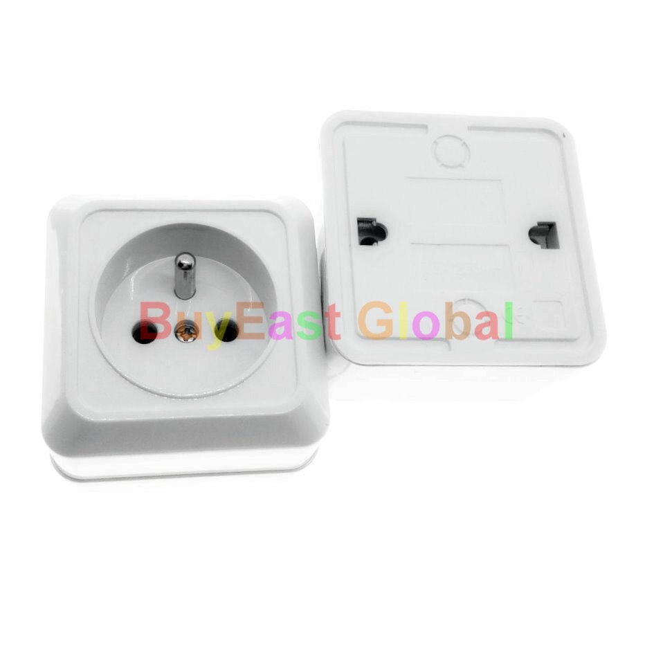 Schuko EU (Type E) Wall Surface Mount Power Socket AC 250V 16A CE Cert