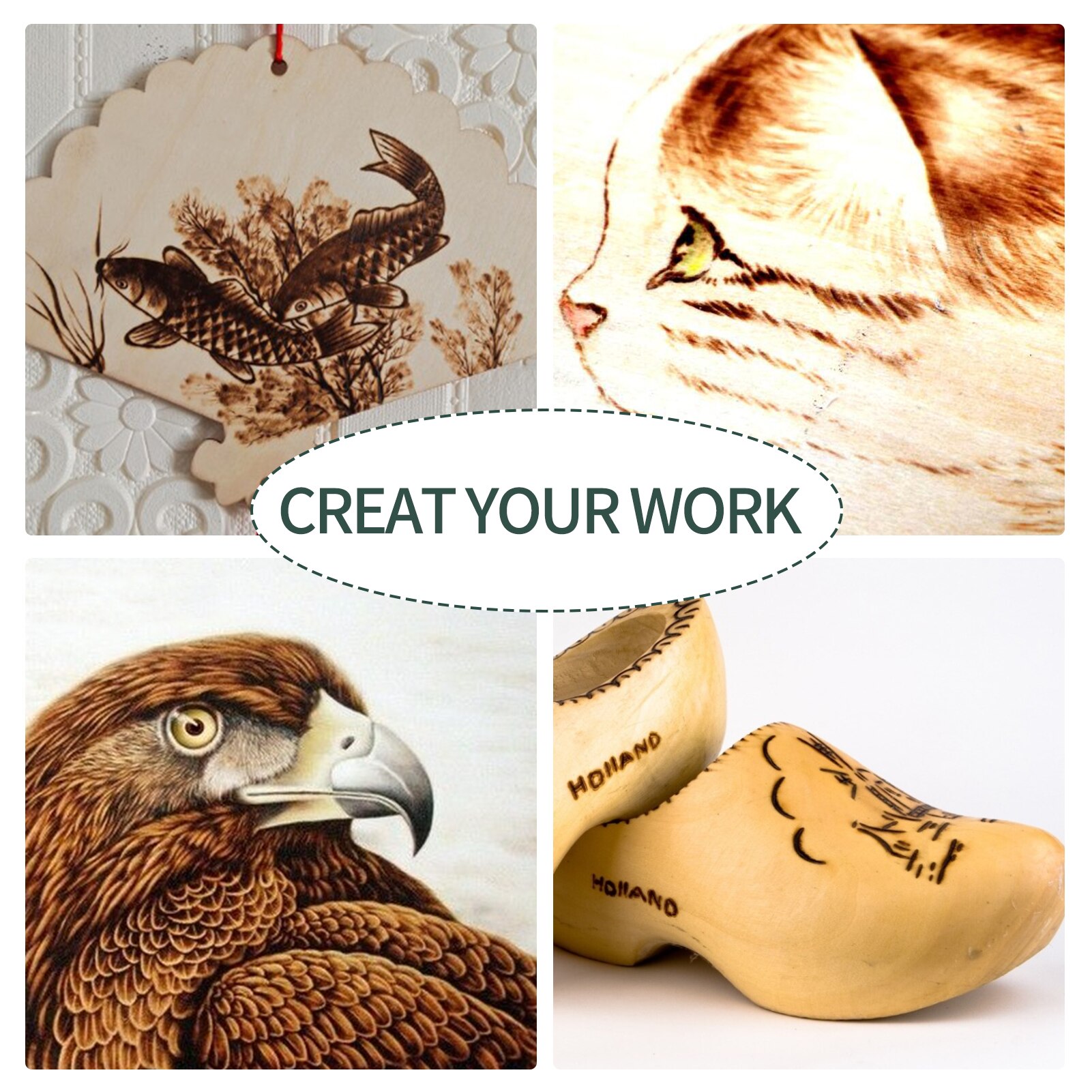 44/55/96PCS Pyrography Pen with Soldering Iron Tips Multifunctional Wood Burner Tool Adjustable Temperature 200-480℃