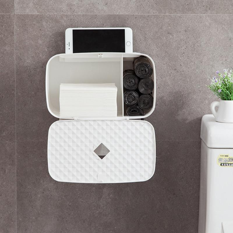 Wall Mount Toiletrolhouder Waterdichte Houder Voor Toiletpapier Badkamer Toiletpapier Opbergdoos Toiletrolhouder