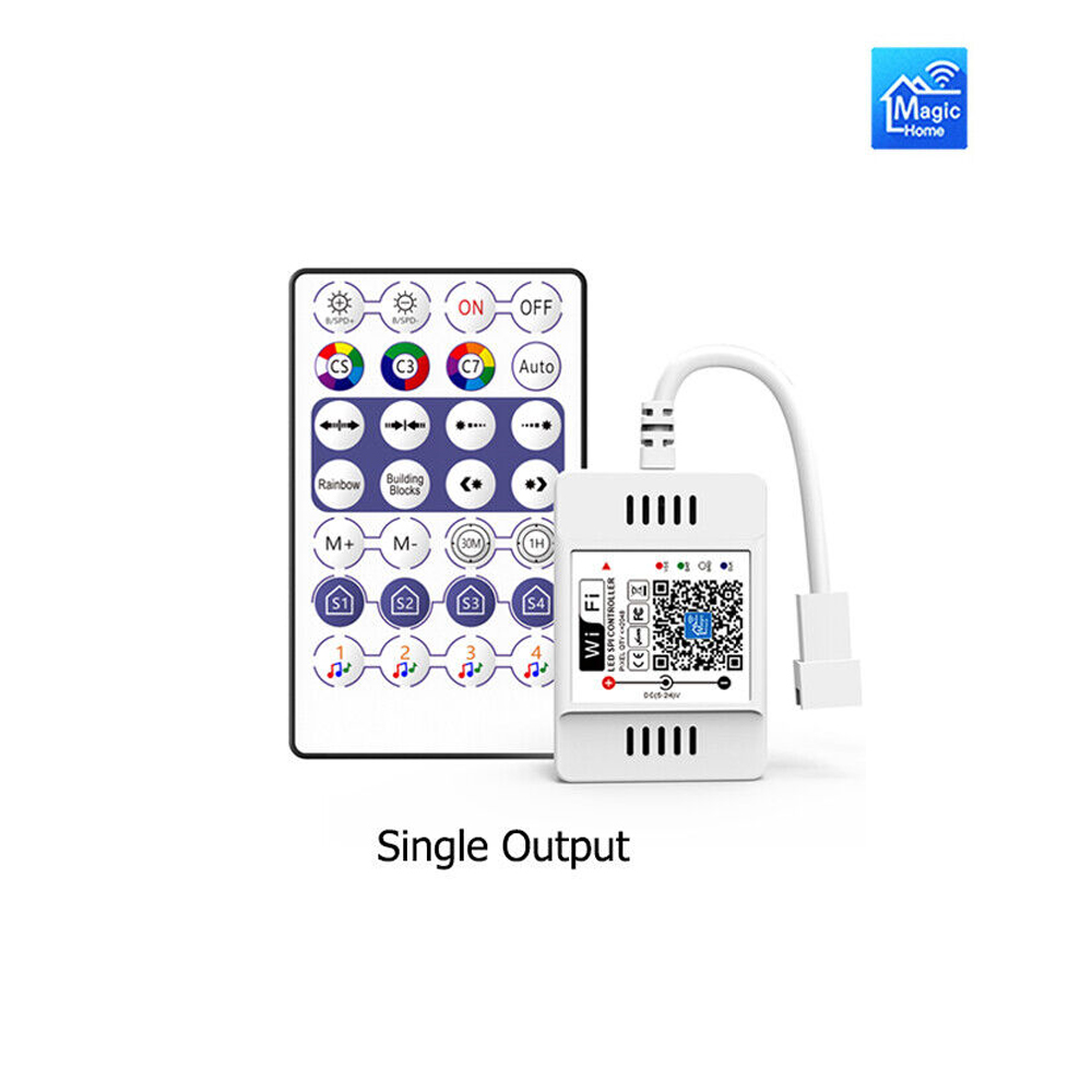 Magic Home LED SPI Controller WiFi Bluetooth IR Remote Controller for WS2812B WS2811 SK6812 RGBIC Addressable Pixels Music Sync: Beige