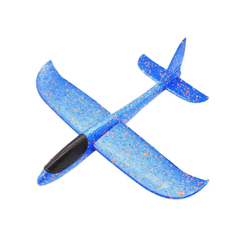 48Cm Hand Throw Lighting Up Flying Glider Plane Glow In The Dark Toys Foam Airplane Model Led Flash Games Toys For Children: Blue