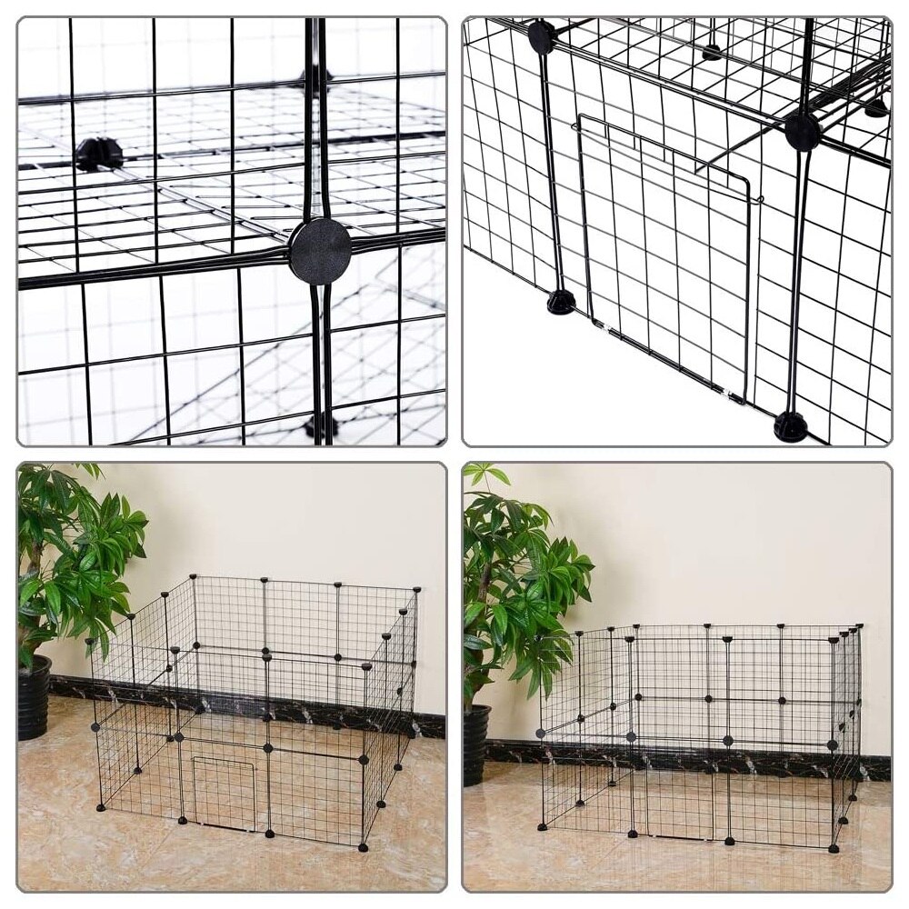DIY Metal Mesh Pet Playpen, Small Animal Cage Metal Wire Indoor Outdoor, Portable Metal Wire Yd Fence for Small Animals