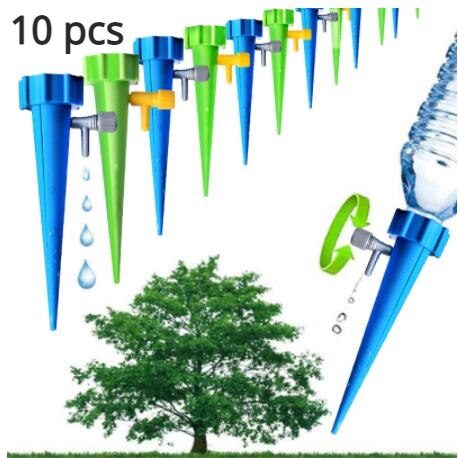 Sistema de riego por goteo planta bonsái DIY riego automático por goteo jardín aspersores picos plantas cónicas planta de hogar suelo hidrogel de barro