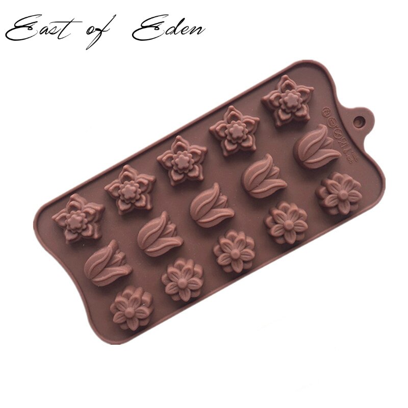 Oosten van Eden Liefde Tulp Chocolade Mould Silicone Jelly Pudding Handgemaakte Zeep Mould Cartoon DIY Bakvorm