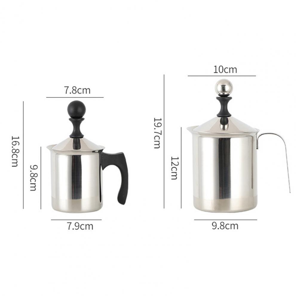 400/800ml Milchaufschäumer mit Griff Schaum Hersteller Rühren Tasse Becher Doppel Gittergewebe Edelstahl Leichte Latte Hersteller für Küche