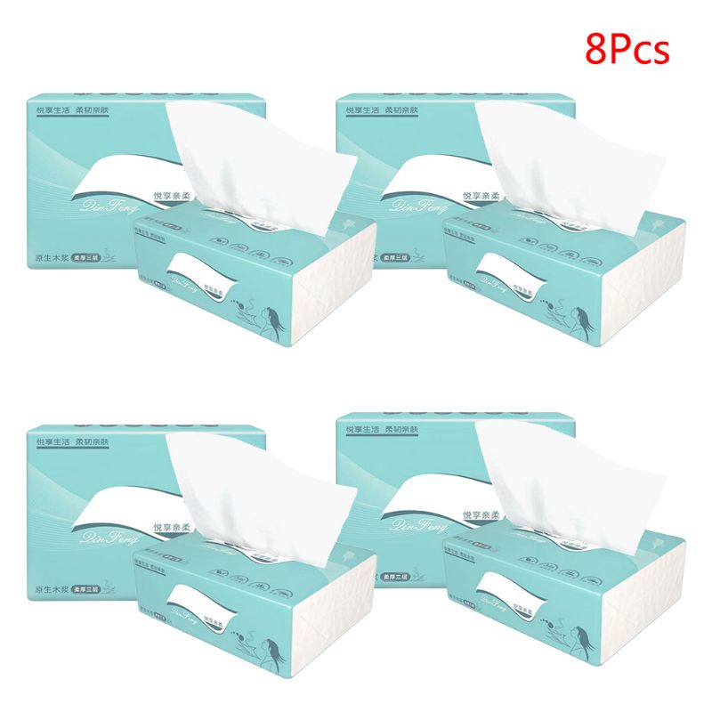 8PCS Silky Smooth Soft Premium 3-Ply Toilet Paper Kitchen Toilet Facial Tissues GXMC