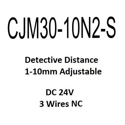 Capteur de proximité capacitif 220V CJM30-10A2-S CJM30-10A1-S 2 lignes NC, capteur de niveau Bin 10mm, plage de détection réglable: CJM30-10N2-S-DC24V