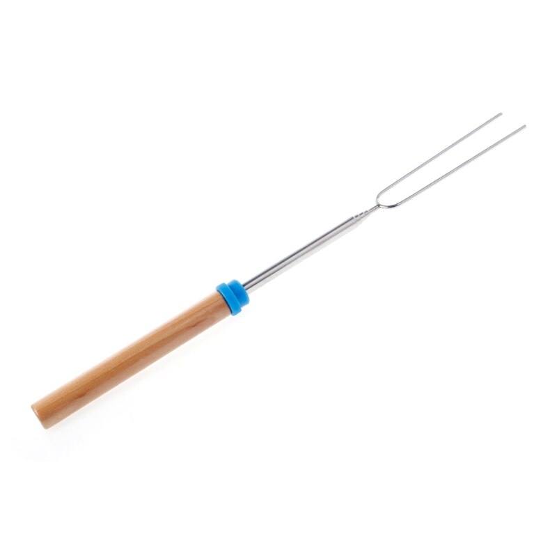 Rustfrit stål bbq marshmallow stegepinde forlænger roaster teleskopisk stegning gaffel stick køkkenudstyr