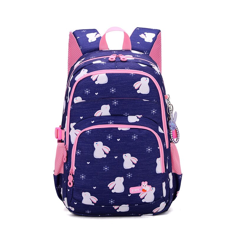 Girls School Bags Cartoon Cute Rabbit Backpacks Kids Satchels Children Primary School Students Girl Casual Backpack Book Bag: navy