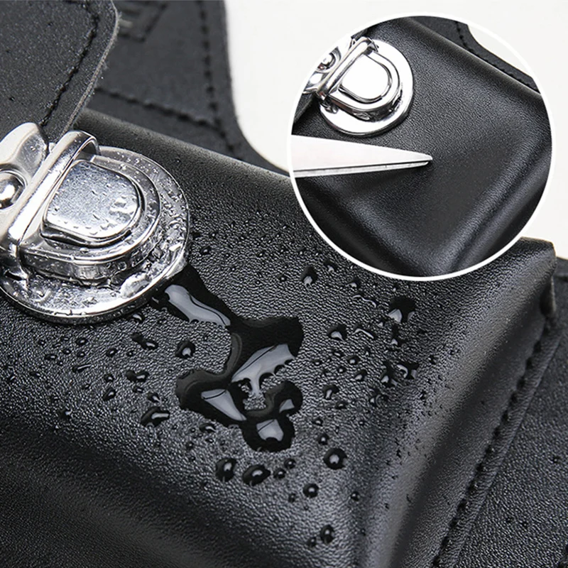 Læder herre mavetaske telefontasker mavetaske herre bæltetaske multifunktionel vandtæt mavetaske crossbody-tasker
