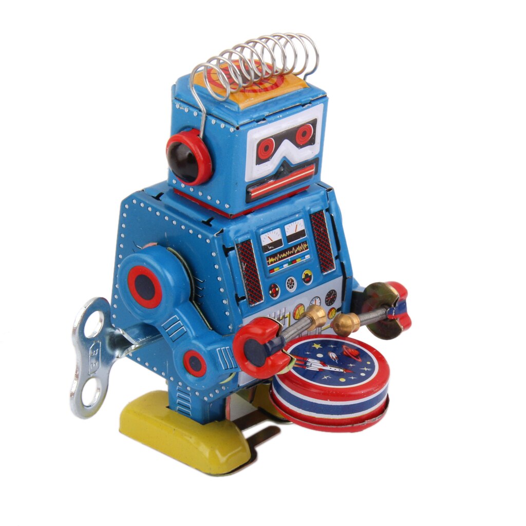 Robot de cuerda MS408, reloj divertido de juguete de estaño, juguete para chico, de Navidad