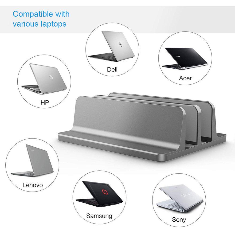 1/2 Ports Adjustable Aluminum Alloy Book Tablet Notebook Holder Standing Desk Laptop Stand Storage For Macbook Pro Air DELL iPad