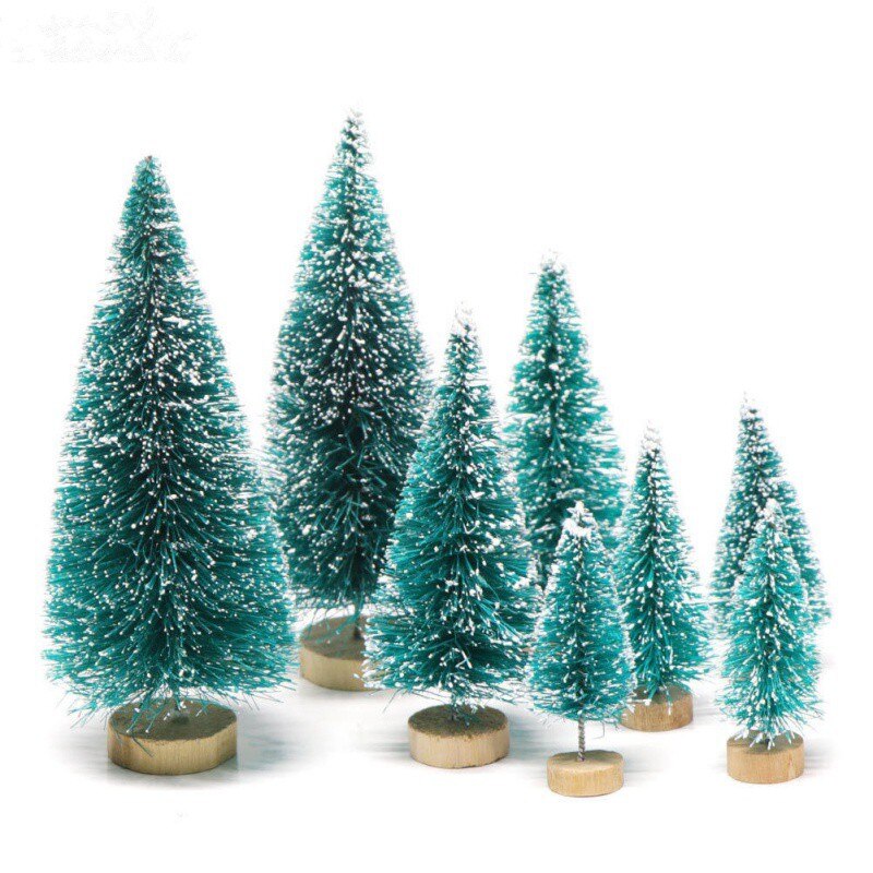 8 stk lille juletræssæt års mini juletræ lille fyrretræ desktop mini juledekoration & festartikler: -en