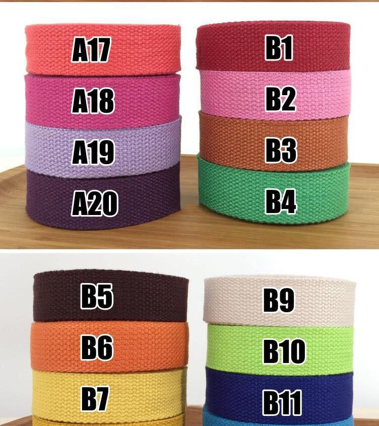 5 meter meetee 2.5cm bomuldslærred webbing bånd sytaske strop bælte bias bindende tape til tøj rygsæk tilbehør håndværk