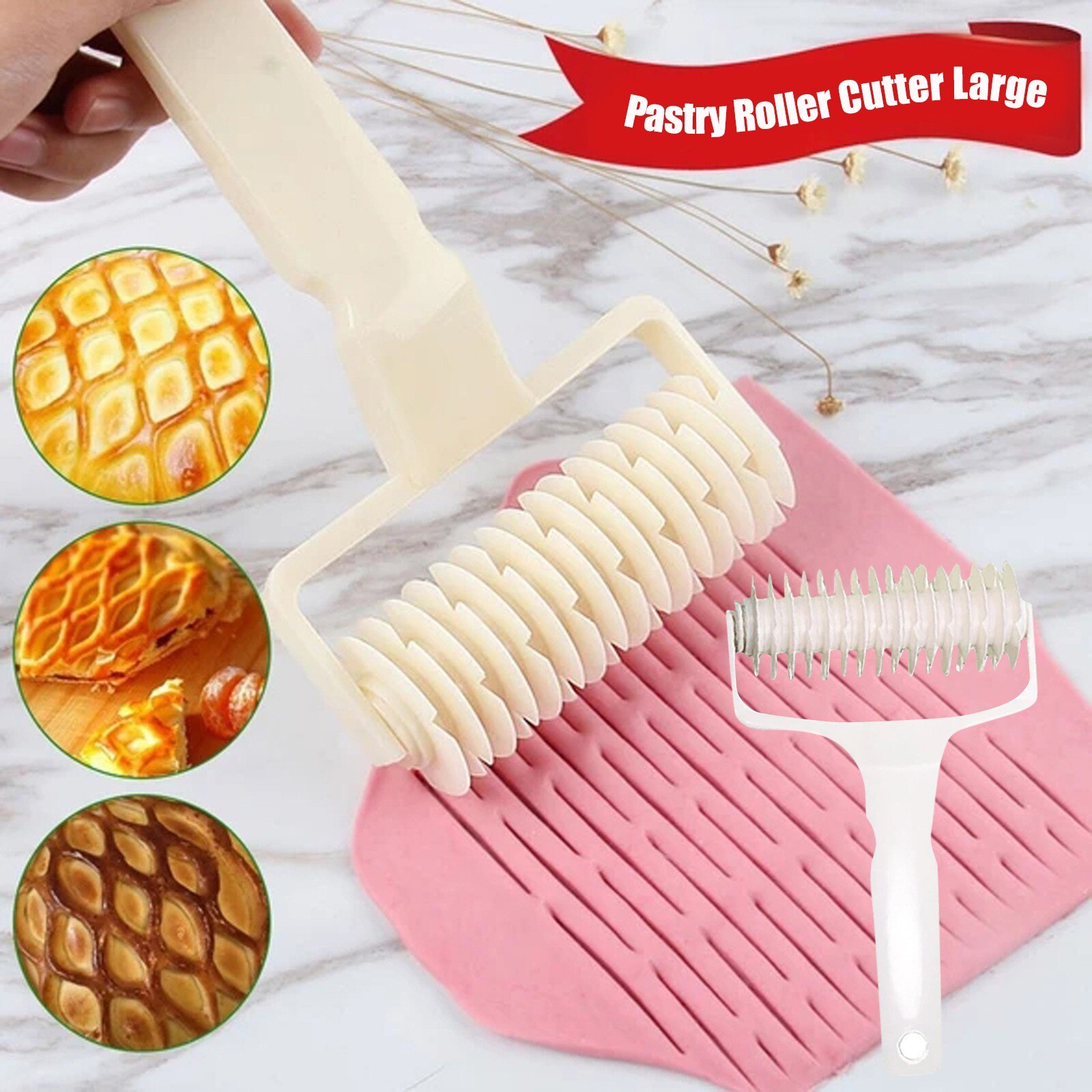Roll Glad Rooster Roller Cutter Cookie Pie Pizza Bakken Tool Pastrys Roller Pie Pizza Pastry Craft Keuken Accessoires:  L 