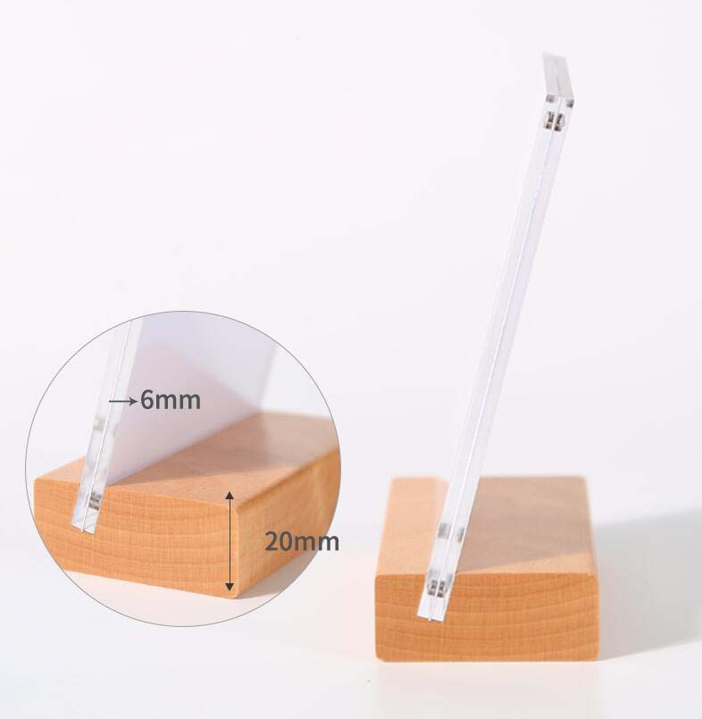 7 x 10cm akrylramme tre skrivebordsskilt stativ navnekortholder varer bilde prislapp display stativ tre fotoramme