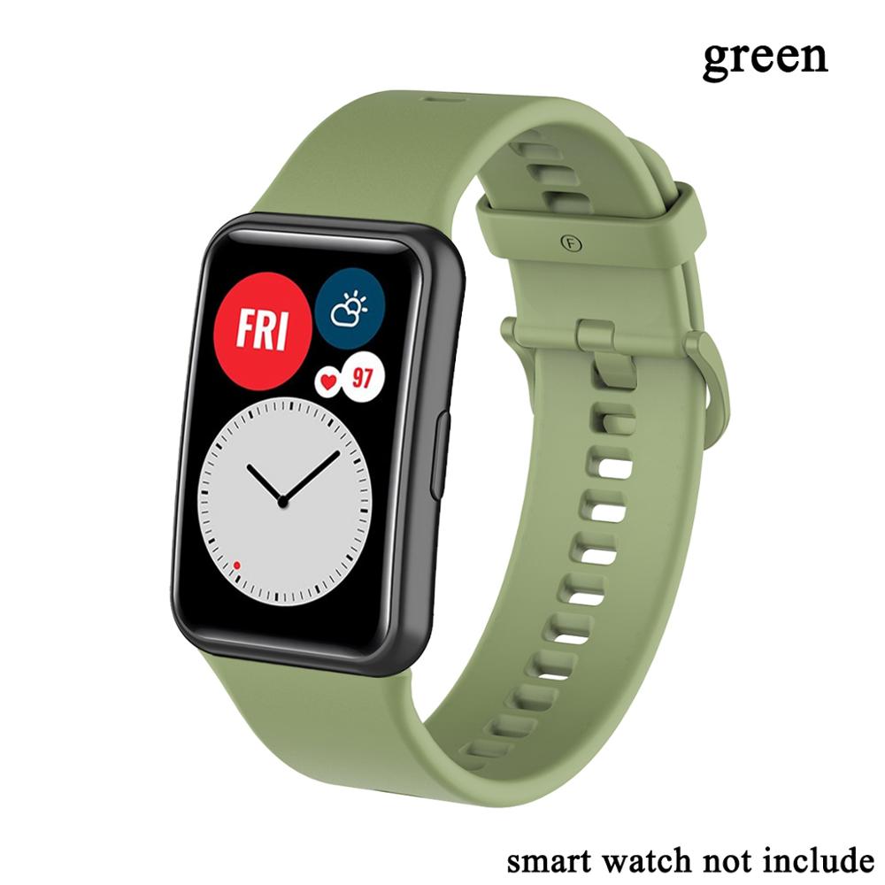 Pulseira de substituição para huawei relógio ajuste banda para huawei ajuste pulseira silicone TIA-B09 acessórios relógio inteligente cinto loop: green