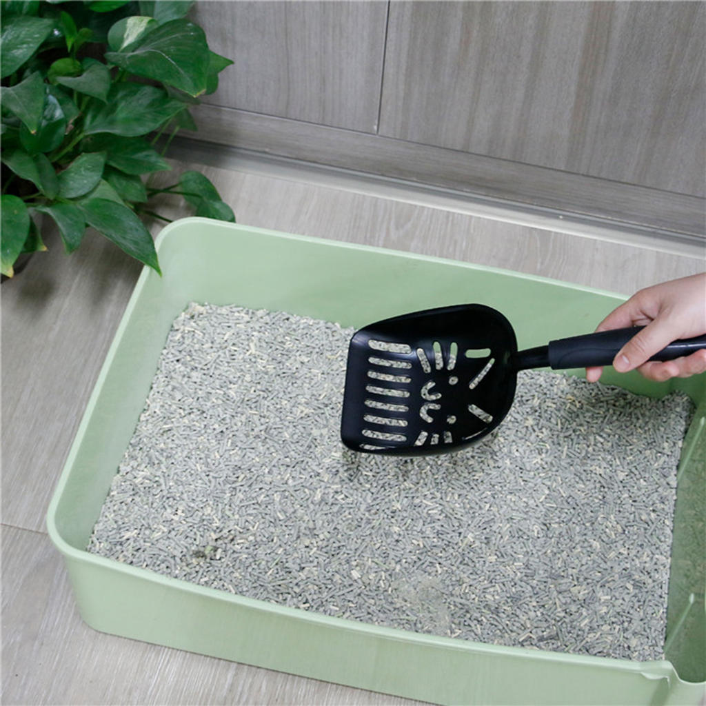 Cat Litter Box Scoop Wide Poop Picker Long Handle Rust Resistant Corrosion Resistant Litter Box Cleaner for Cat Poop Sifting Pet: Cat face hole