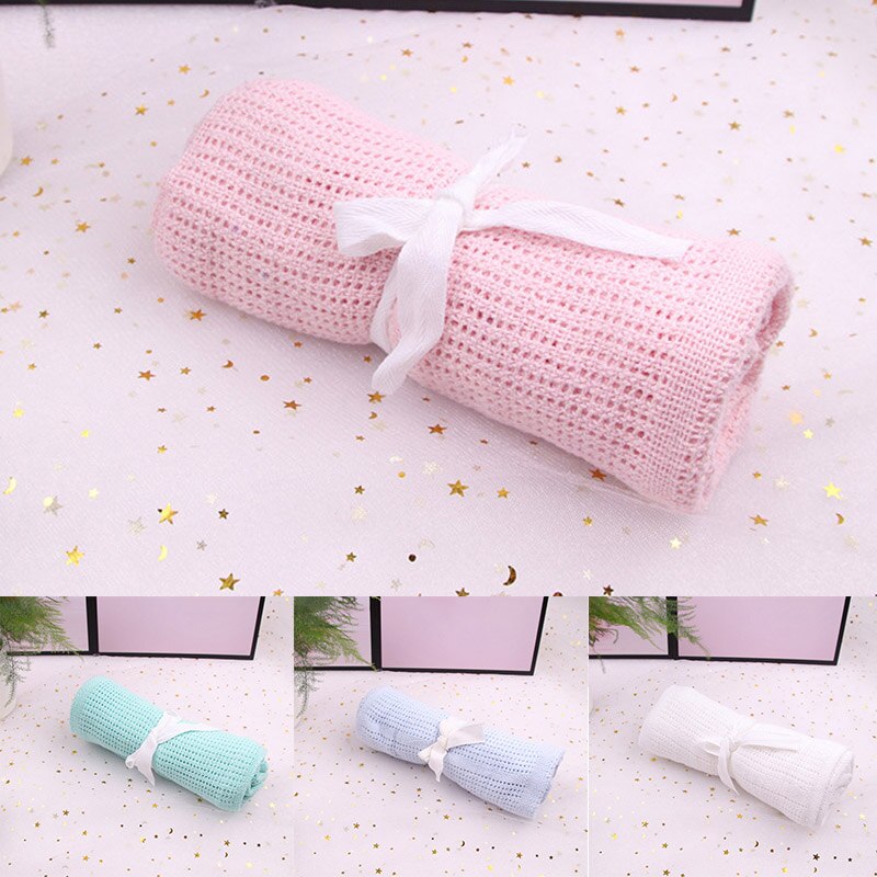 Couverture en coton doux pour bébé, 1 pièce, serviette de bain polyvalente pour -né, couleur unie