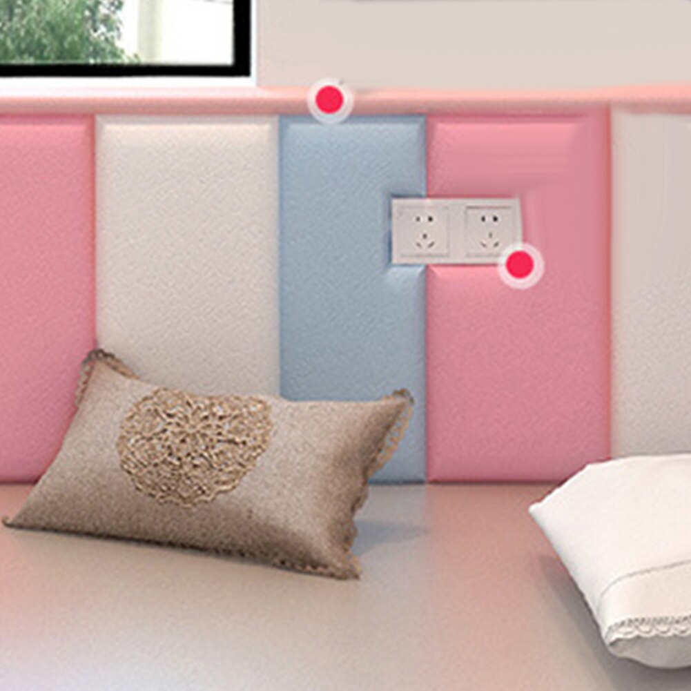 1PC 20cm x 50cm Baby Wall Mat Solid Color Baby Anti-collision Wall Mat Foam Waterproof Self-adhesive Cushion Impact protection