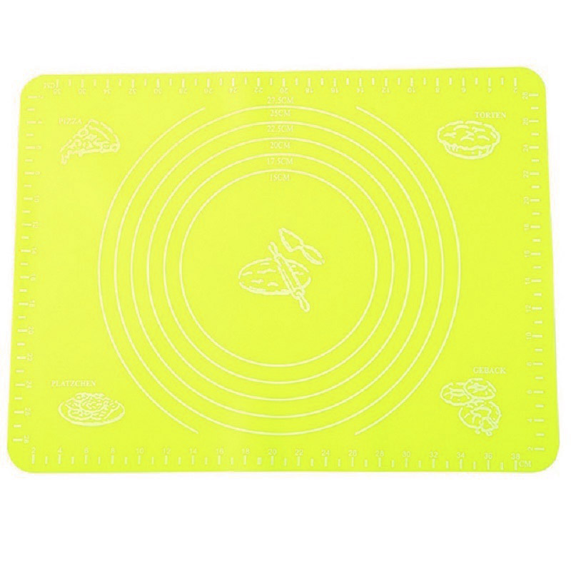 Alfombrilla de silicona para hornear de Sxsounai para hacer masa de Pizza utensilios de cocina para pastelería herramientas de cocina utensilios para hornear accesorios para amasar: yellow