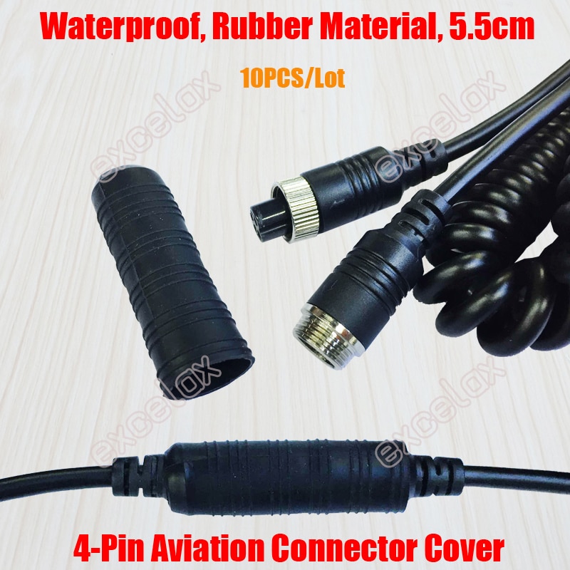 10PCS/Lot 4-Pin Aviation Plug Connector Waterproof Dustproof Rubber Cover Cap Protector for Outdoor CCTV Installation