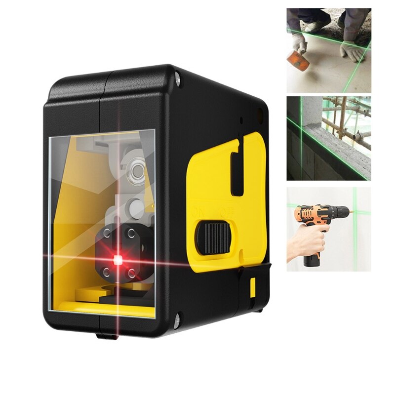 Level Line, Cross Line with Self-Leveling, Vertical and Horizontal Line, Rotatable 360 Degree, Battery Included: R-1
