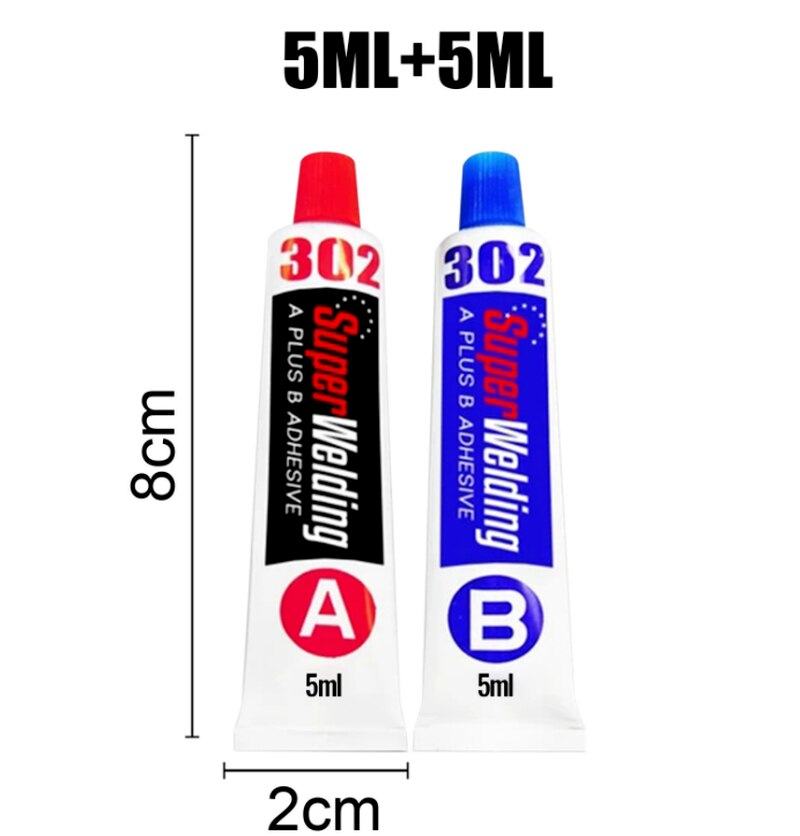 2 Stks/set Premium Metalen Reparatie Gel Koud Lassen Industriële Lijm Diy Thuis Reparatie Hittebestendigheid Permanente Sneldrogende Ab lijm: 5ml   5ml