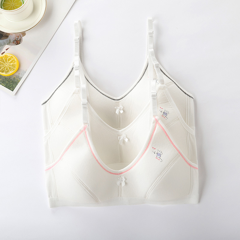 Petit gilet d&#39;entraînement pour filles de 10 à 16 ans, Lingerie pour adolescentes, soutien-gorge doux, prévient le Voyeur, sous-vêtements de dessin animé,