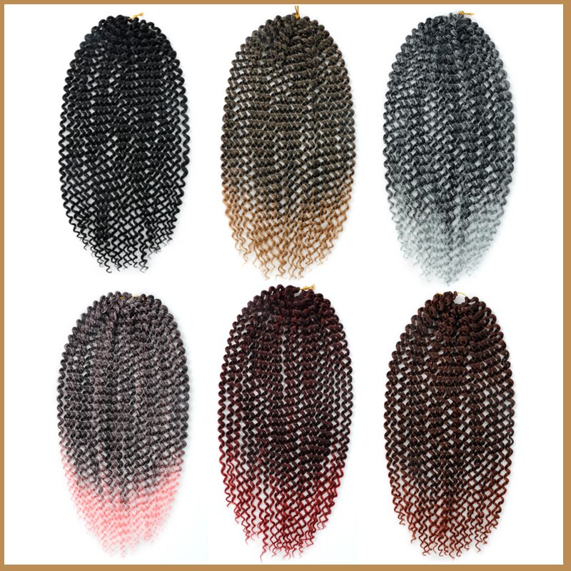 LISI GIRL Hair Braided Synthetic Curly Hair Extension Crochet Braid 17 inch Synthetic Hair Crochet Braids