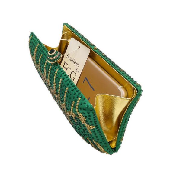 Green Emerald Crystal Evening Clutch Tassen Wedding Bag Vrouwen Diamanten Cocktail Party Keten Schouder Handtassen MIL0912