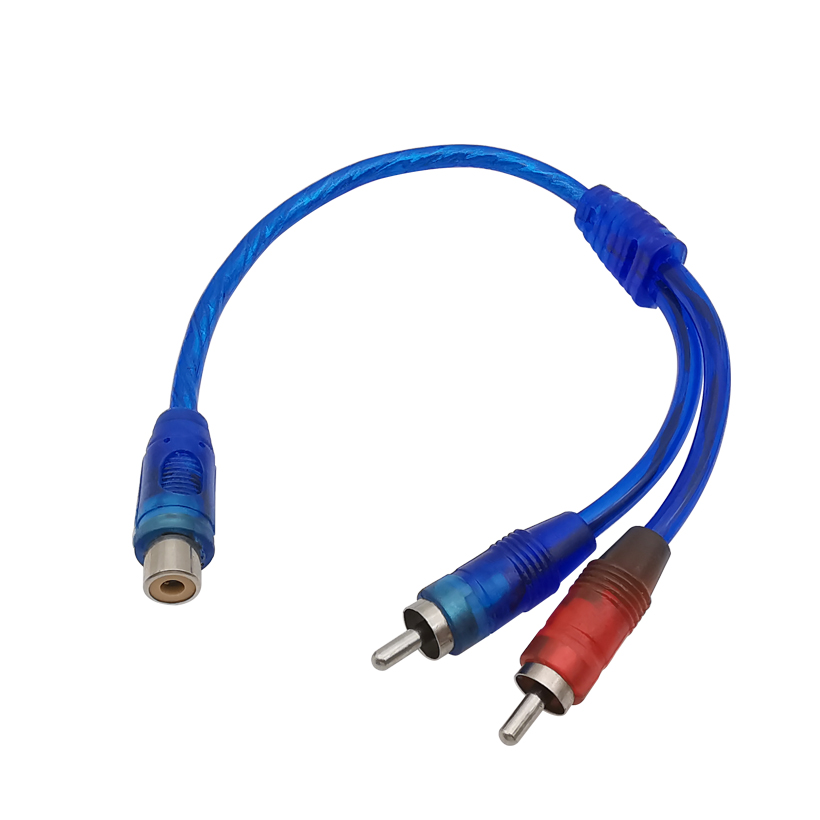 1 Uds. 1 macho a 2 hembra/1 hembra a 2 conector RCA macho Y Cable divisor adaptador Cable convertidor para teléfono MP3 de coche