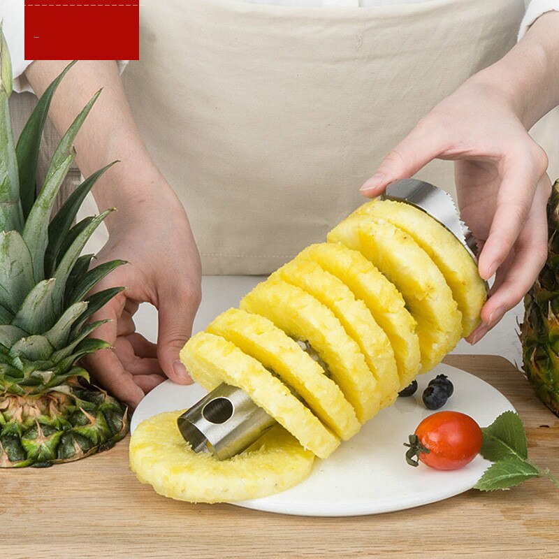 430 Rvs Ananas Snijden Creatieve Uitboren Apparaat Kleur Box Is Opgewaardeerd Te Verminderen 1 / 3 Volume
