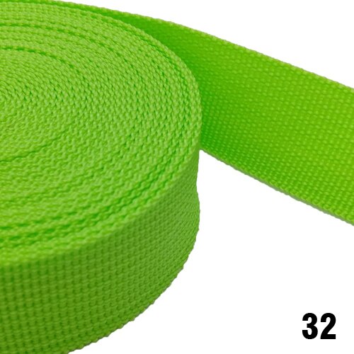 25mm Webbing 10meter long 1&quot; polypropylene for Bag Sewing Belt Webbing Strap dog collar line Strapworks: 32 Fruit green