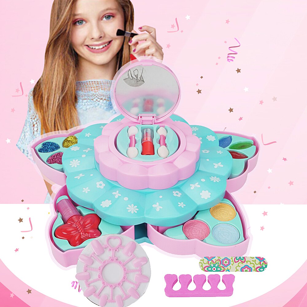 Baby Mädchen Kinder Make-Up Kit Set Prinzessin Pretend Spielen Schönheit Haar Salon Spielzeug Mädchen Weihnachten Geburtstag für kinder make-up: Makeup Kit 13