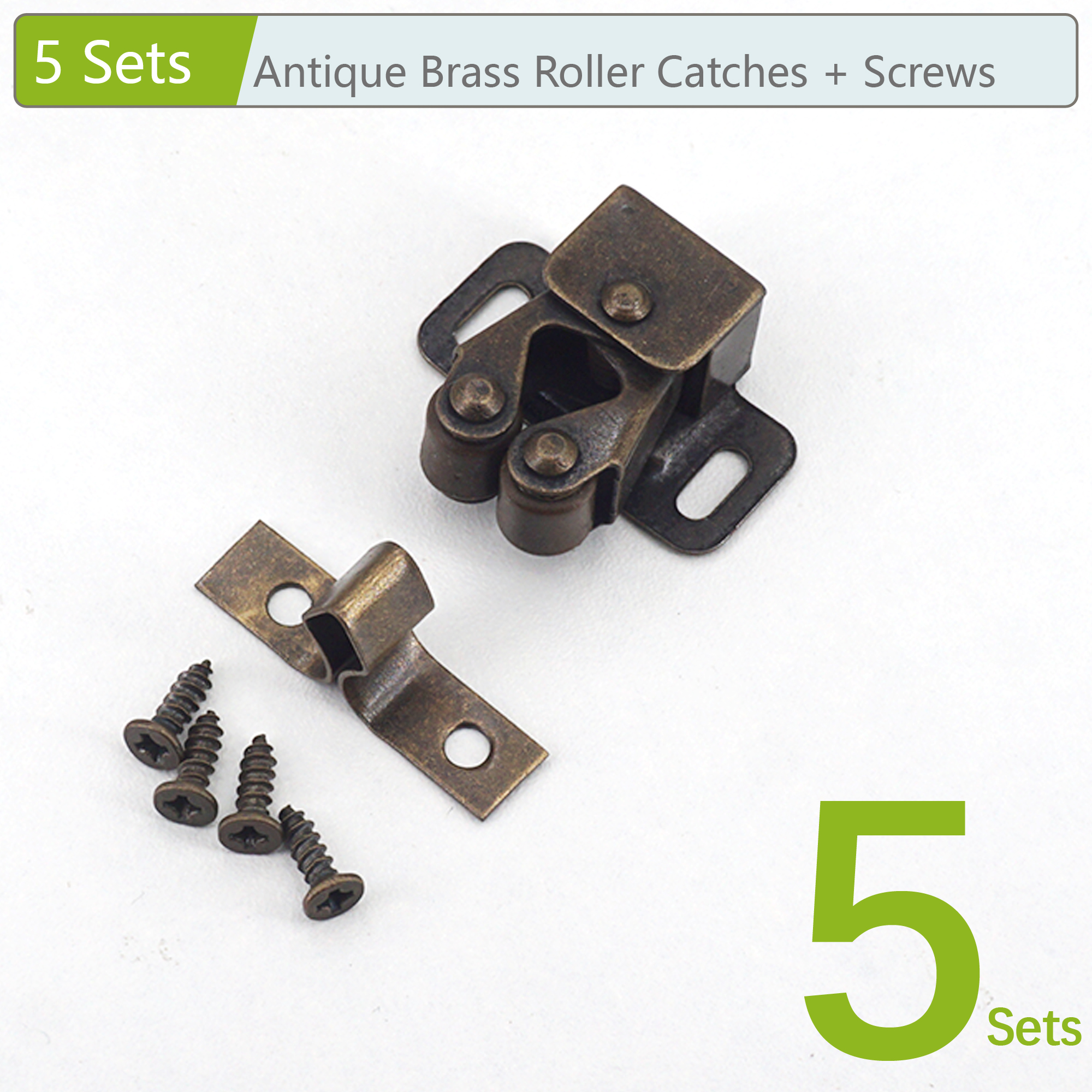 10/5/2 Sets Cabinet Roller Catch Door Stop Closer Stoppers Damper Buffer Clasp Latch for Wardrobe Cupboard Furniture Hardware: black